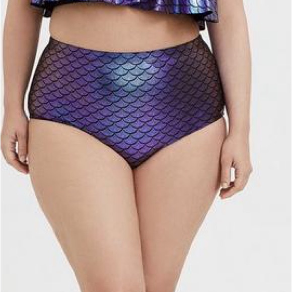 NWT! TORRID purple iridescent mermaid scale bikini swim bottoms, 3X. - Picture 8 of 8
